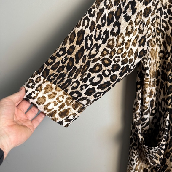 Roz‎ & Ali Women's Open Front Leopard Print Kimono Tunic Top Size 2X Pockets - Picture 3 of 12